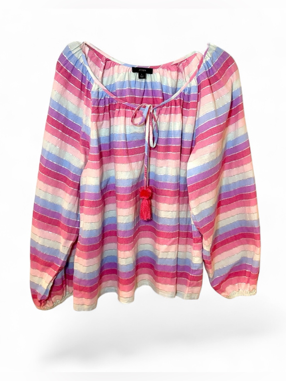 J. Crew Pastel Striped Blouse
